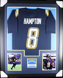 OMARION HAMPTON (Chargers dark TOWER) Signed Autographed Framed Jersey Beckett