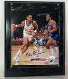Alex English Autographed 8x10 Photo Inscribed HOF 97 with Plaque JSA COA