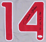 Pete Rose Signed Phillies Jersey Inscribd 4256 (JSA COA) 1980 World Series Champ