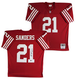 49ers Deion Sanders "HOF 2011" Authentic Signed Red M&N TB Jersey BAS Witnessed
