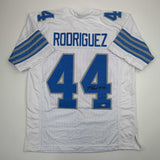 Autographed/Signed Malcolm Rodriguez Detroit White Jersey Beckett BAS COA