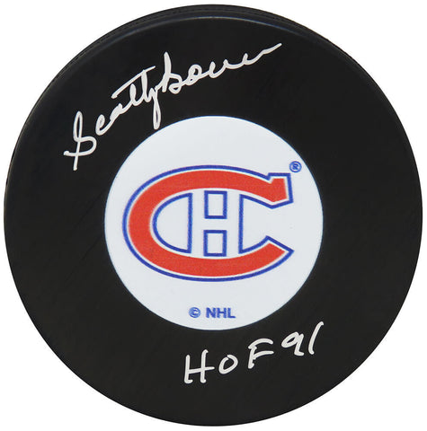 Scotty Bowman Signed Montreal Canadiens Logo Hockey Puck w/HOF'91 - (SS COA)
