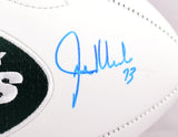 Sack Exchange Autographed New York Jets Logo Football - JSA W *Blue *Back
