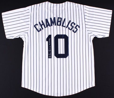 Chris Chambliss Signed New York Yankees Jersey (JSA COA) AL Rookie o/t Year 1971