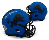 Barry Sanders Autographed Detroit Lions Signed Rave Football Mini Helmet Beckett