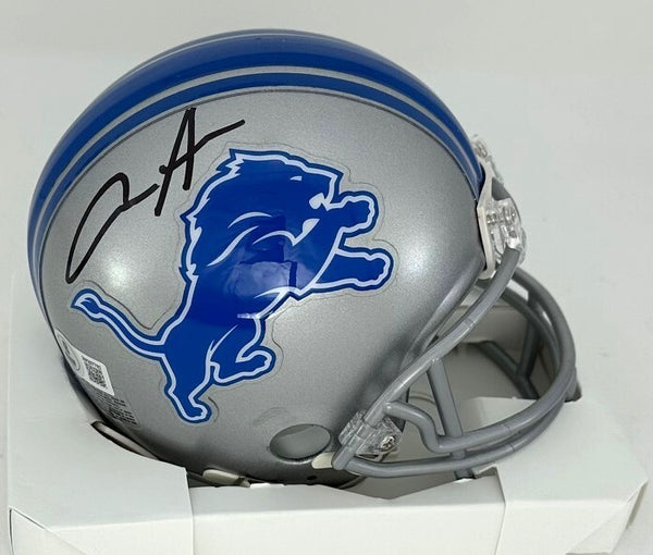 Lions AIDAN HUTCHINSON Signed Riddell VSR4 Mini Helmet AUTO - BAS