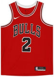 FRMD Lonzo Ball Bulls Signed Red Nike Swingman Jersey with "Go Bulls" Insc