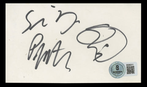 Slim Jim Phantom Stray Cats Authentic Signed 3x5 Index Card BAS #BS86311