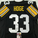 Autographed/Signed MERRIL HOGE Pittsburgh Black Football Jersey JSA COA Auto