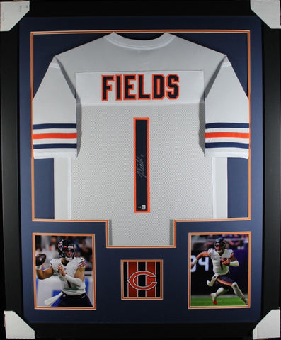 JUSTIN FIELDS (Bears white TOWER) Signed Autographed Framed Jersey Beckett