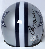 Roger Staubach, Tony Dorsett Autographed Cowboys Mini Helmet - Beckett Holo