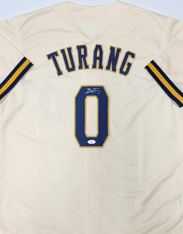 Brewers BRICE TURANG Signed Custom Replica Cream Debut #0 Jersey AUTO - JSA