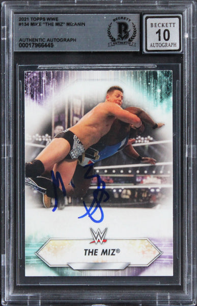Mike "The Miz" Mizanin Signed 2021 Topps WWE #134 Card Auto 10! BAS Slabbed