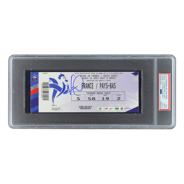 Kylian Mbappe Signed 2017 Qualifiers 1st France Goal Ticket - PSA 9 AUTO 10