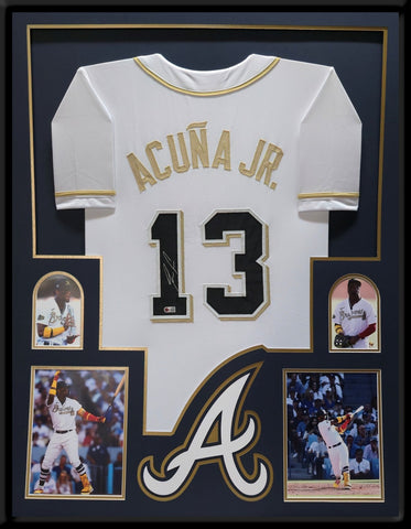 FRAMED ATLANTA BRAVES RONALD ACUNA JR AUTOGRAPHED JERSEY ACUNA HOLOGRAM