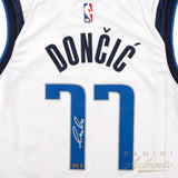 Luka Doncic Mavericks Signed Authentic White Nike Swingman Jersey Panini