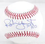 Robin Yount Autographed Rawlings OML Baseball w/3,142 Hits - Beckett W Hologram