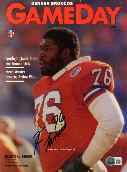 Ken Lanier Signed Denver Broncos 10/8/90 Gameday Magazine BAS 45474