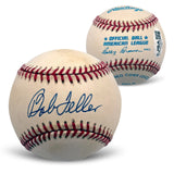 Bob Feller Autographed Cleveland Guardians Baseball JSA With Case CK39643
