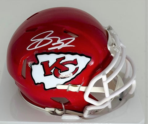 KC Chiefs Receiver SKYY MOORE Signed Riddell Speed Mini Helmet AUTO - BAS