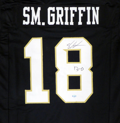 UCF GOLDEN KNIGHTS SHAQUEM GRIFFIN AUTOGRAPHED BLACK JERSEY 13-0 MCS HOLO 134405