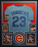 FRAMED CHICAGO RYNE SANDBERG AUTOGRAPHED SIGNED JERSEY BECKETT COA