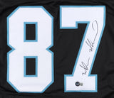 Muhsin Muhammad Signed Panthers Jersey (Beckett) Carolina 1996 2nd Round Pck W.R