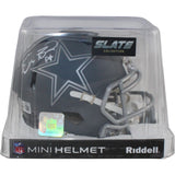 Dez Bryant Autographed Dallas Cowboys Slate Mini Helmet Beckett Witness 55041