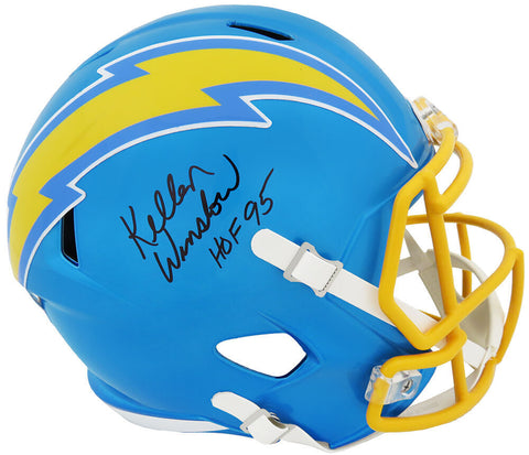 Kellen Winslow Signed Chargers FLASH Riddell F/S Rep Helmet w/HOF'95 - (SS COA)