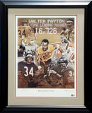 Walter Payton Autographed Framed Lithograph Photo Bears Beckett AB08918