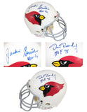 Jackie Smith Dan Dierdorf Signed Arizona Cardinals Mini Helmet HOF Beckett 52753