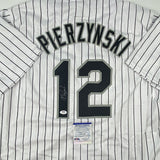 Autographed/Signed AJ A.J. PIERZYNSKI Chicago Pinstripe Jersey PSA COA