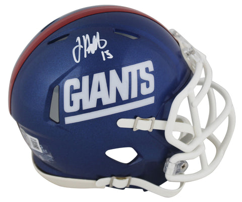 Giants Jalin Hyatt Signed 2022 On Field Alt Blue Speed Mini Helmet BAS Witnessed