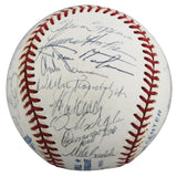 1998 Yankees (31) Torre, Rivera, Raines Signed WS Logo OML Baseball BAS #AE13971