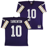 Vikings Fran Tarkenton "2x Insc" Signed Purple M&N TB Jersey BAS Witnessed