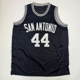 Autographed/Signed George Gervin San Antonio Black Jersey Beckett BAS COA