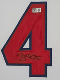 SUEDE FRAMED ST LOUIS CARDINALS JAVIER MOLINA AUTOGRAPHED JERSEY BECKETT HOLO
