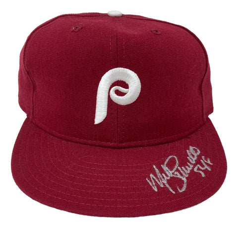 Mike Schmidt Signed Philadelphia Phillies New Era Baseball Hat 548 Inscribed PSA