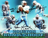 RUN & SHOOT AUTOGRAPHED 8X10 PHOTO OILERS HOF 06 5 SIGS MOON PSA/DNA 102372