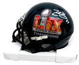 Zack Baun Signed/Autographed Green Mini SB LIX Champions Helmet Beckett 198928