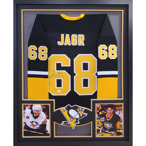 Jaromir Jagr Autographed Signed Framed Pittsburgh Penguins Jersey JSA