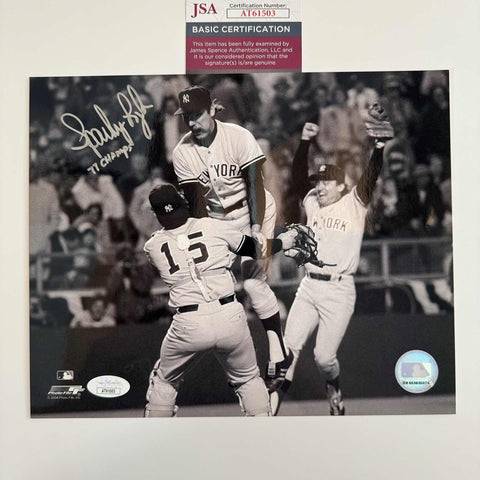 Autographed/Signed Sparky Lyle New York Yankees 8x10 Baseball Photo JSA COA