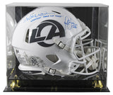 Rams (2) Faulk & Warner Signed STS III F/S Speed Proline Helmet W/ Case BAS Wit