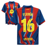 Fermin Lopez Signed FC Barcelona Home Soccer Jersey #16 with Beckett COA