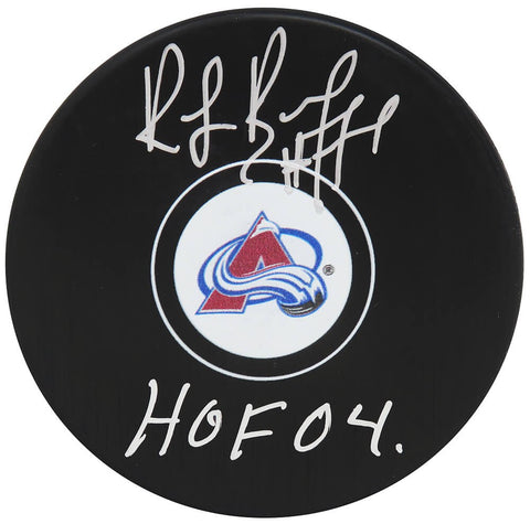 Ray Bourque Signed Colorado Avalanche Logo Hockey Puck w/HOF'04 - (SCHWARTZ COA)