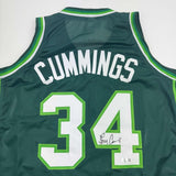 Autographed/Signed Terry Cummings Milwaukee Green Jersey Beckett BAS COA