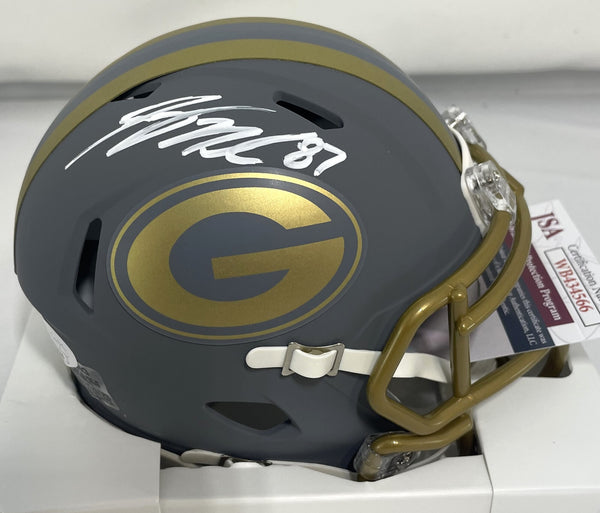 Packers JORDY NELSON Signed Riddell SLATE Speed Mini Helmet AUTO - JSA