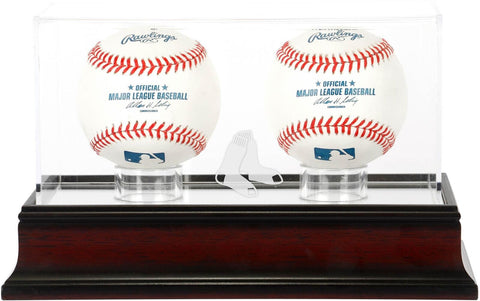 Boston Red Sox Mahogany 2-Baseball Display Case