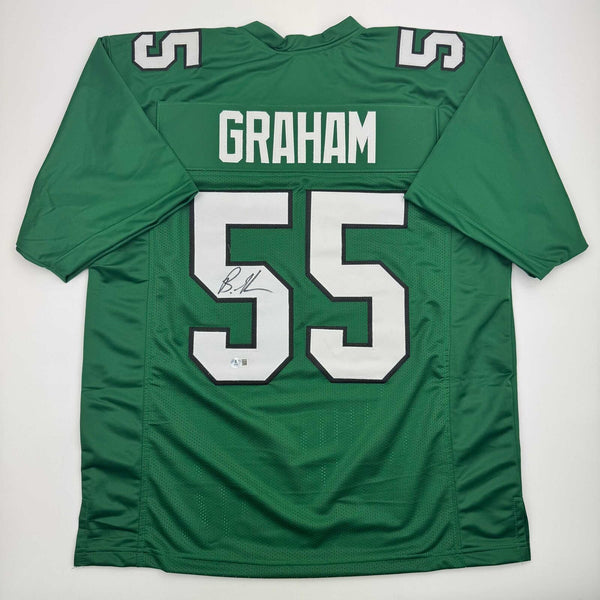 Autographed/Signed Brandon Graham Philadelphia Kelly Green Jersey JSA COA