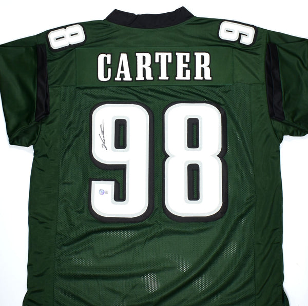 Jalen Carter Autographed Green Pro Style Jersey- Beckett W Hologram *Black